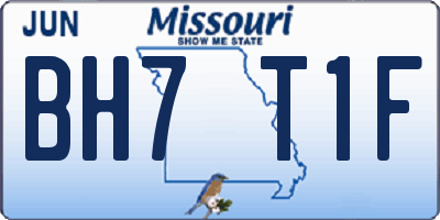 MO license plate BH7T1F