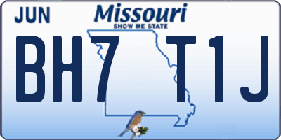 MO license plate BH7T1J