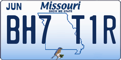 MO license plate BH7T1R