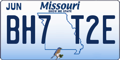 MO license plate BH7T2E