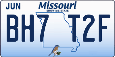 MO license plate BH7T2F