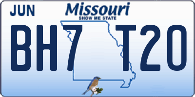 MO license plate BH7T2O