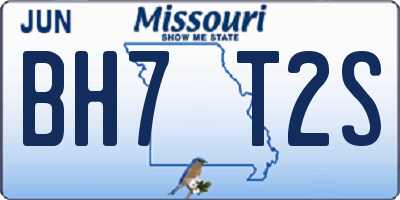 MO license plate BH7T2S