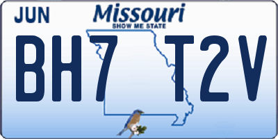 MO license plate BH7T2V