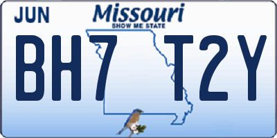 MO license plate BH7T2Y