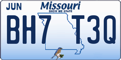 MO license plate BH7T3Q