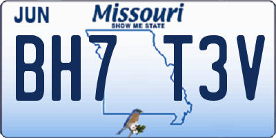 MO license plate BH7T3V