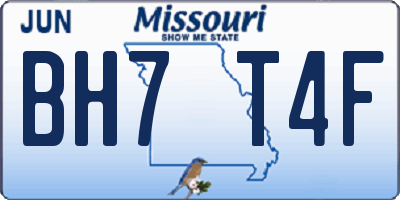 MO license plate BH7T4F