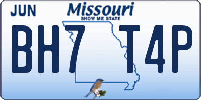 MO license plate BH7T4P