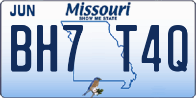 MO license plate BH7T4Q
