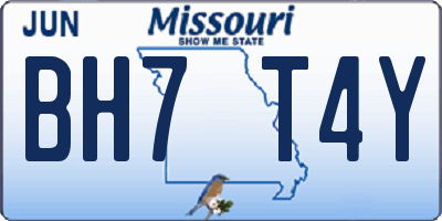 MO license plate BH7T4Y
