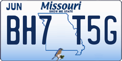 MO license plate BH7T5G