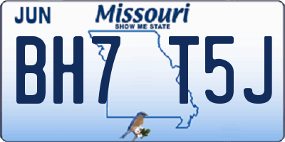 MO license plate BH7T5J
