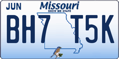 MO license plate BH7T5K