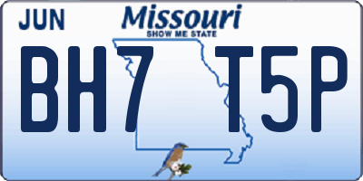 MO license plate BH7T5P