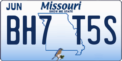 MO license plate BH7T5S
