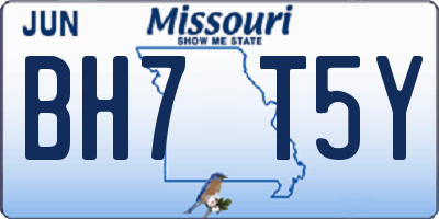 MO license plate BH7T5Y