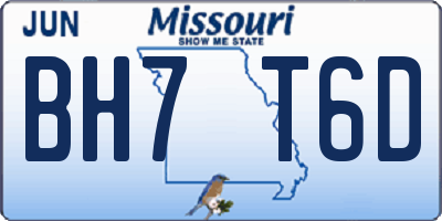 MO license plate BH7T6D