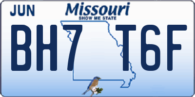 MO license plate BH7T6F