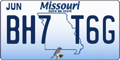 MO license plate BH7T6G