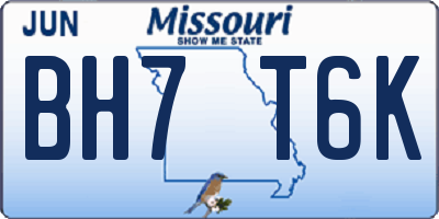 MO license plate BH7T6K