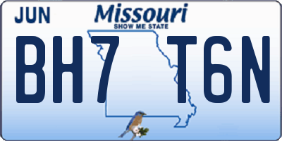 MO license plate BH7T6N