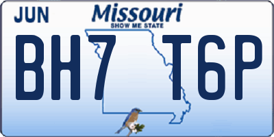 MO license plate BH7T6P