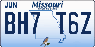 MO license plate BH7T6Z