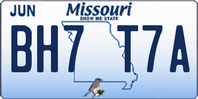 MO license plate BH7T7A
