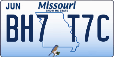 MO license plate BH7T7C