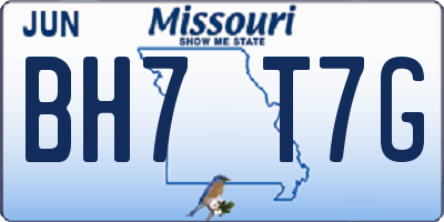 MO license plate BH7T7G