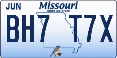 MO license plate BH7T7X
