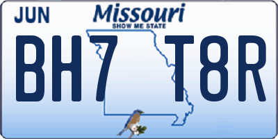 MO license plate BH7T8R