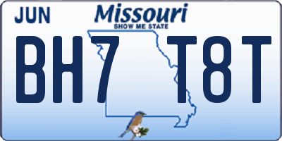 MO license plate BH7T8T
