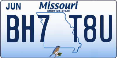 MO license plate BH7T8U
