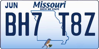 MO license plate BH7T8Z