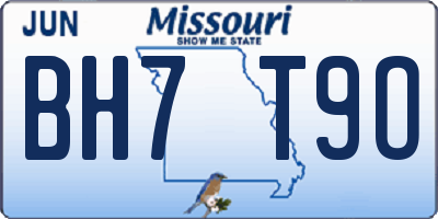 MO license plate BH7T9O