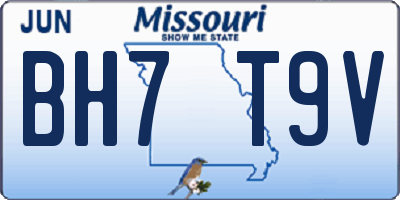 MO license plate BH7T9V