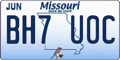 MO license plate BH7U0C