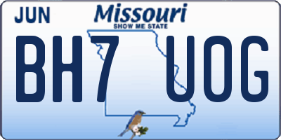 MO license plate BH7U0G