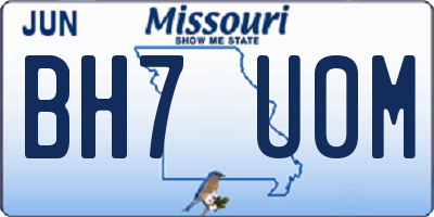 MO license plate BH7U0M
