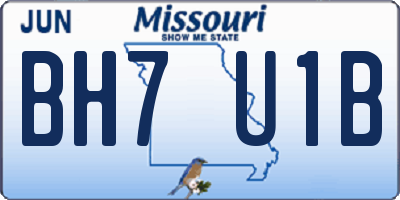 MO license plate BH7U1B