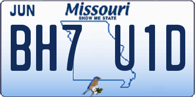 MO license plate BH7U1D