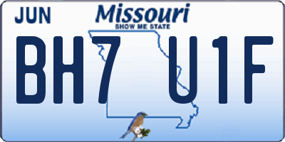 MO license plate BH7U1F