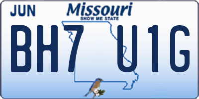 MO license plate BH7U1G