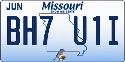 MO license plate BH7U1I