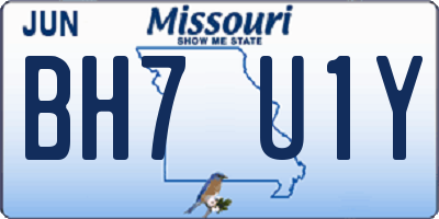 MO license plate BH7U1Y
