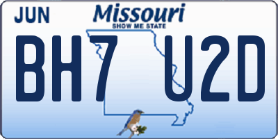 MO license plate BH7U2D