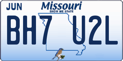MO license plate BH7U2L