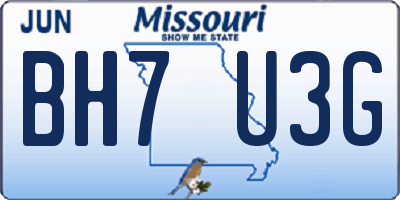 MO license plate BH7U3G